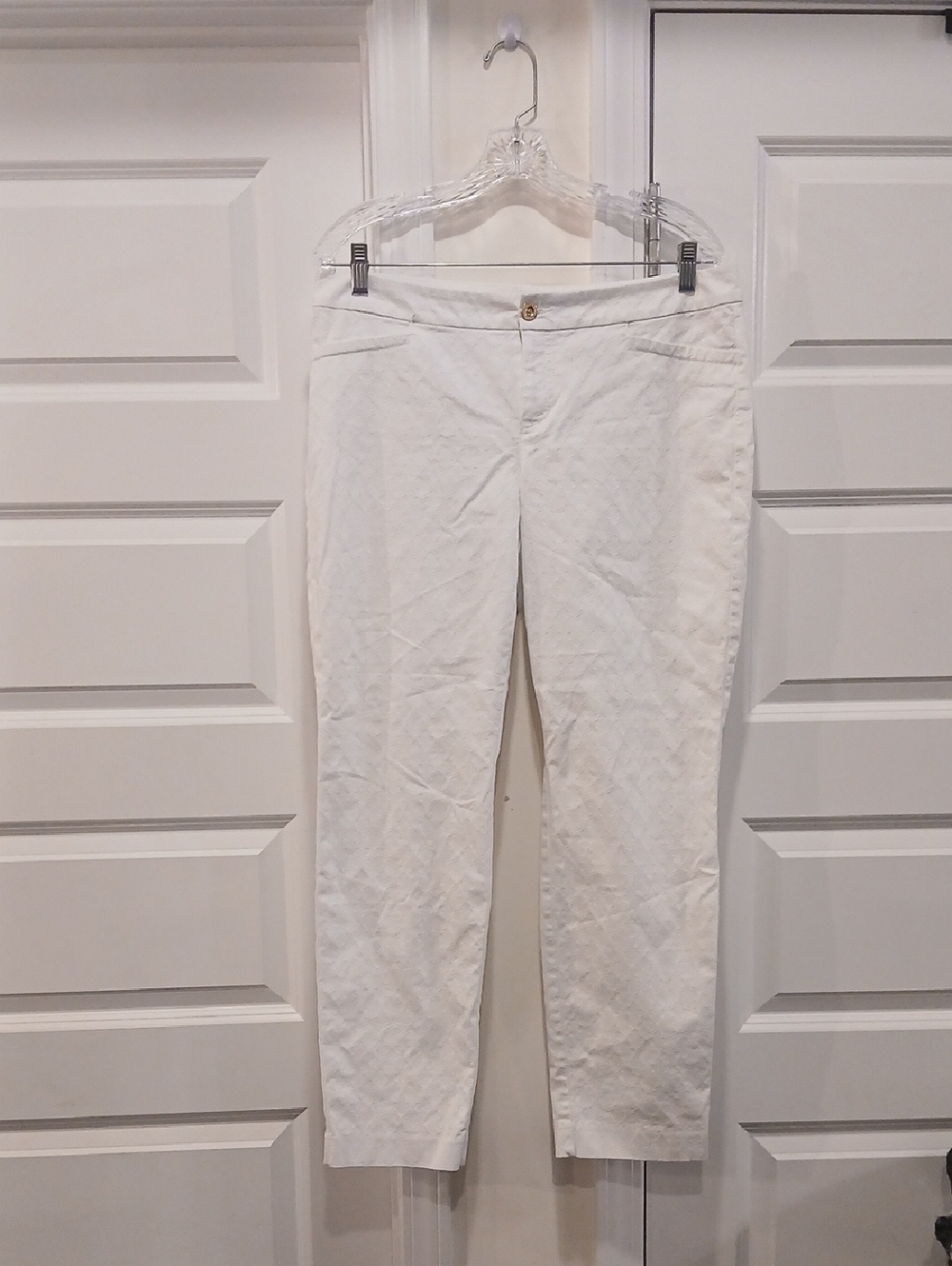 Lilly Pulitzer White Textured Pants Size 12